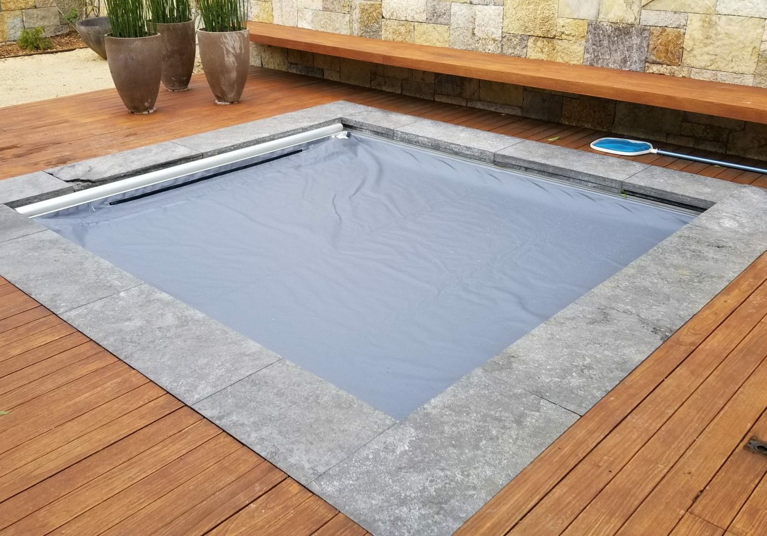 Small gray pool cover